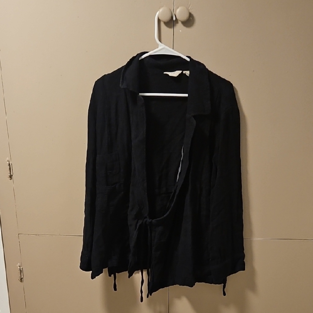 Women's Linen Black Jacket